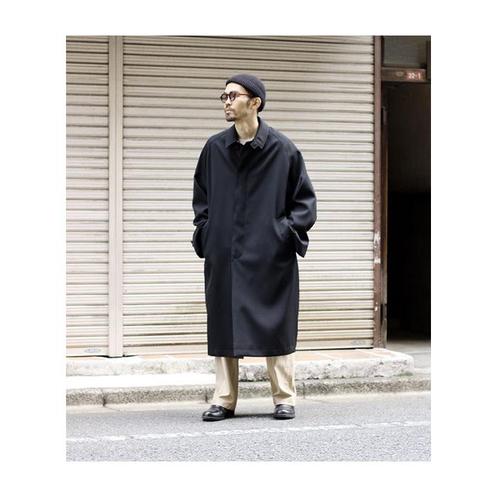 インテリム INTERIM HYPER BIG ウールギャバジン PURE BLACK WOOL