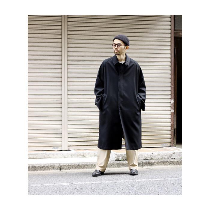 インテリム INTERIM HYPER BIG ウールギャバジン PURE BLACK WOOL