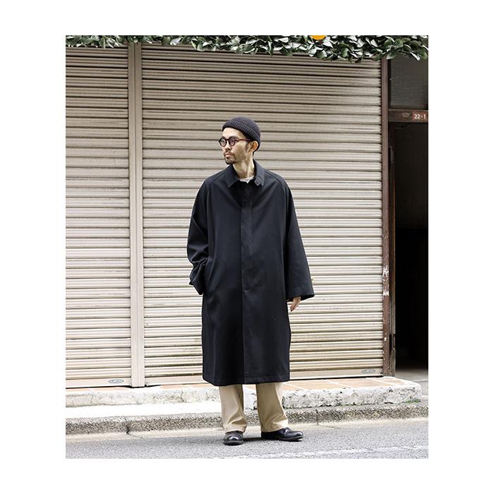 インテリム INTERIM HYPER BIG ウールギャバジン PURE BLACK WOOL