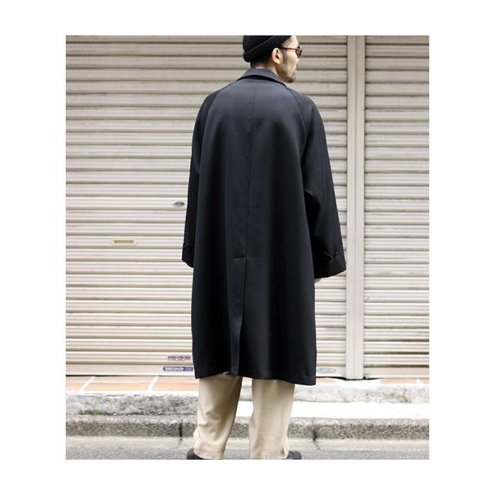 インテリム INTERIM HYPER BIG ウールギャバジン PURE BLACK WOOL