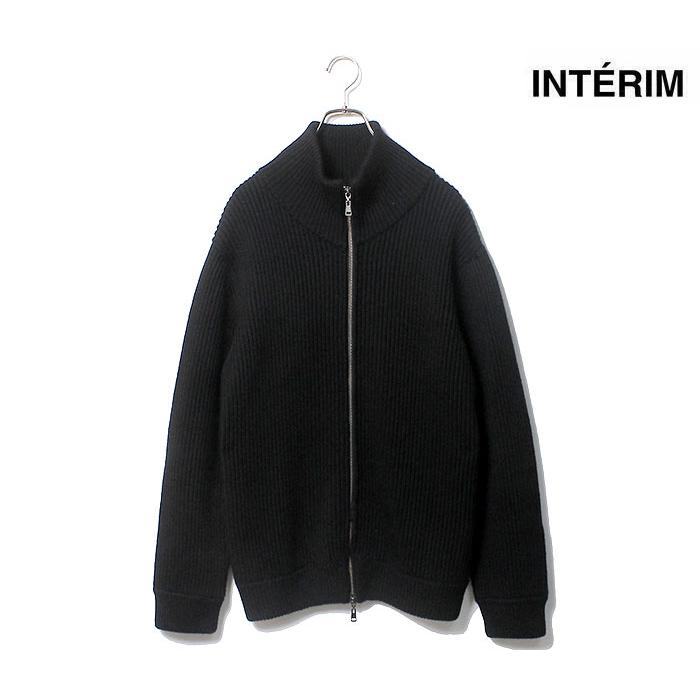 INTERIM ドライバーズニット ジップセーター ブラック4
