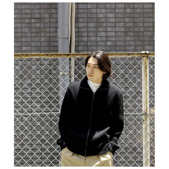 インテリム INTERIM ドライバーズニット ジップニット HAND FRAMED 
