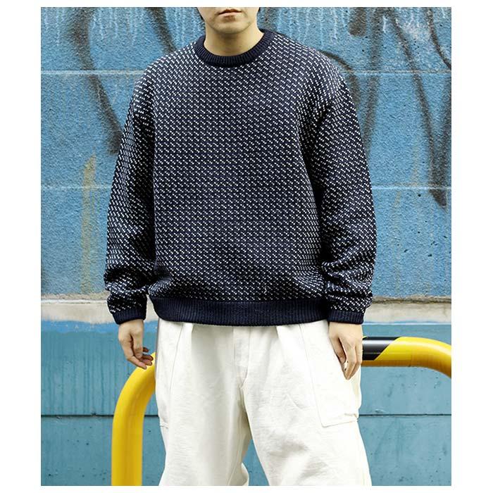 T*.様 INTERIM インテリム　バーズアイニット　ウール/アルパカ　紺　4 it22a127_8.jpg