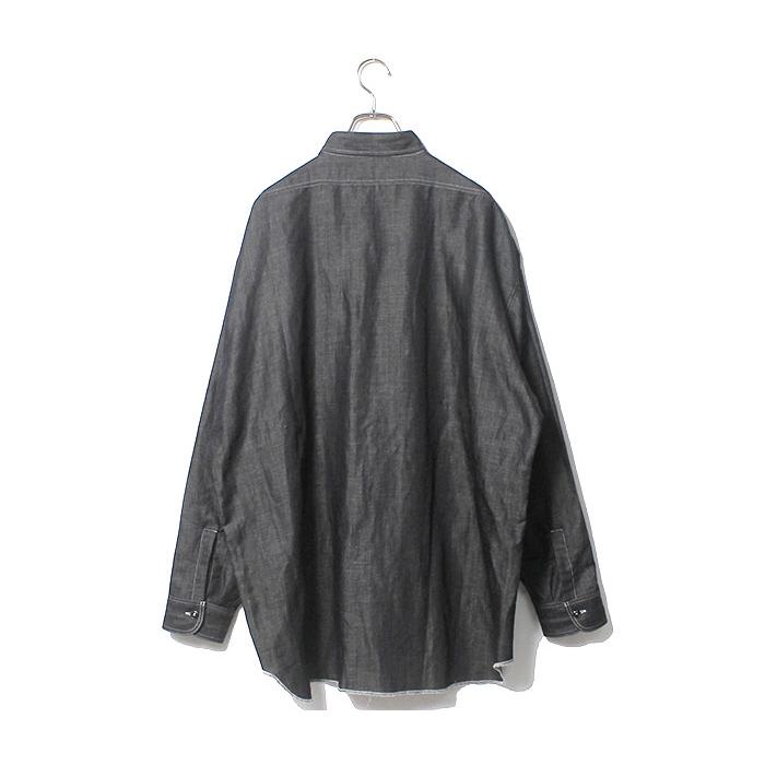 インテリム INTERIM HYPER BIG ミリタリー リネンデニム シャツ