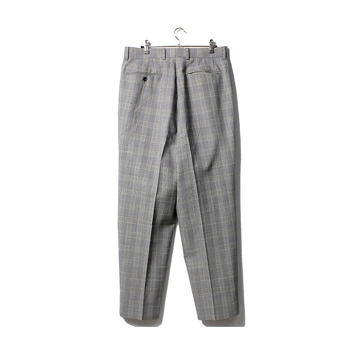 インテリム INTERIM グレーチェック 2タック ワイドテーパード