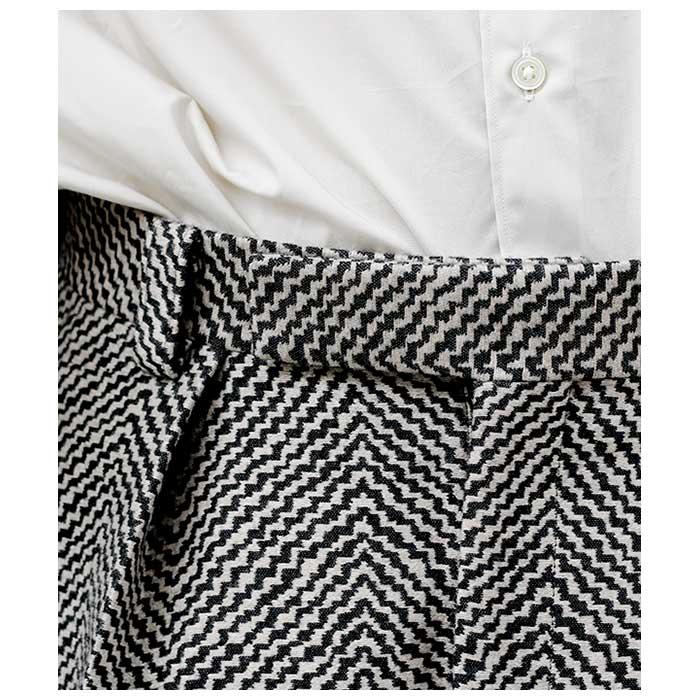 INTERIM ヘリンボーンジャガード バギーワイドパンツ INTERIM ヘリンボーンジャガード バギーワイドパンツ