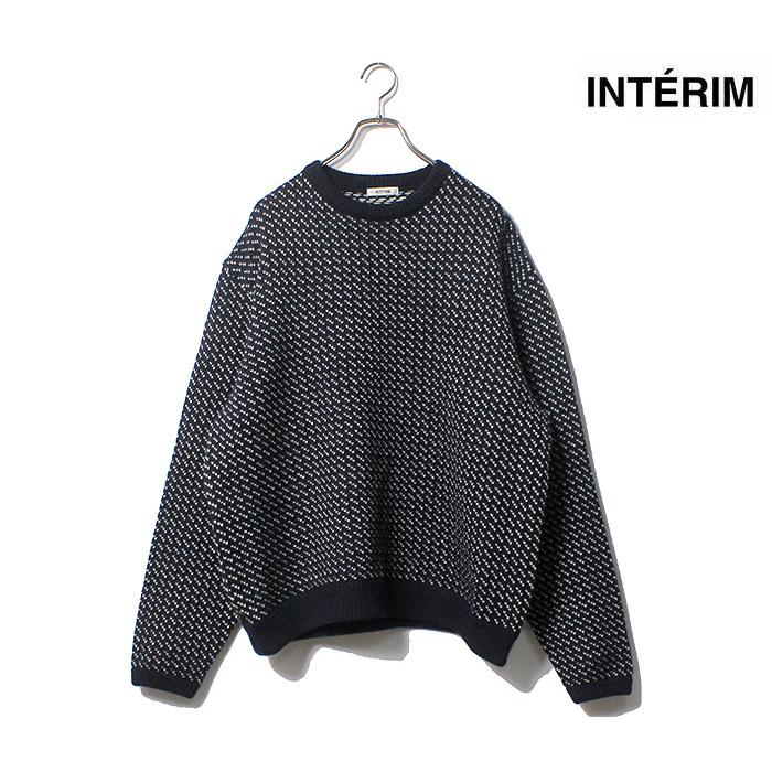 インテリム INTERIM アルパカ バーズアイ ヘビー クルーセーター 