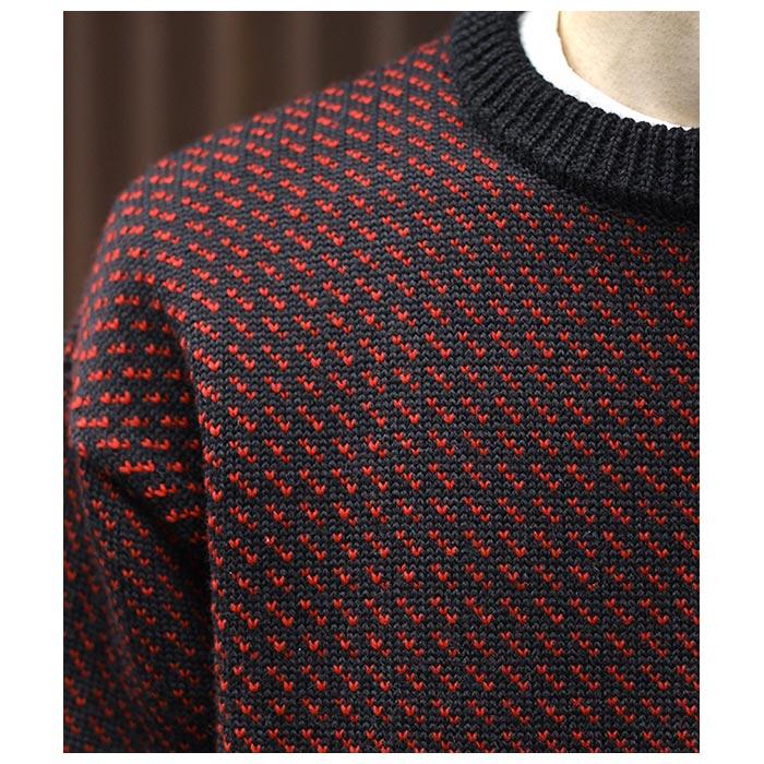 INTERIM インテリムバーズアイニットウール/アルパカ紺4 日本製