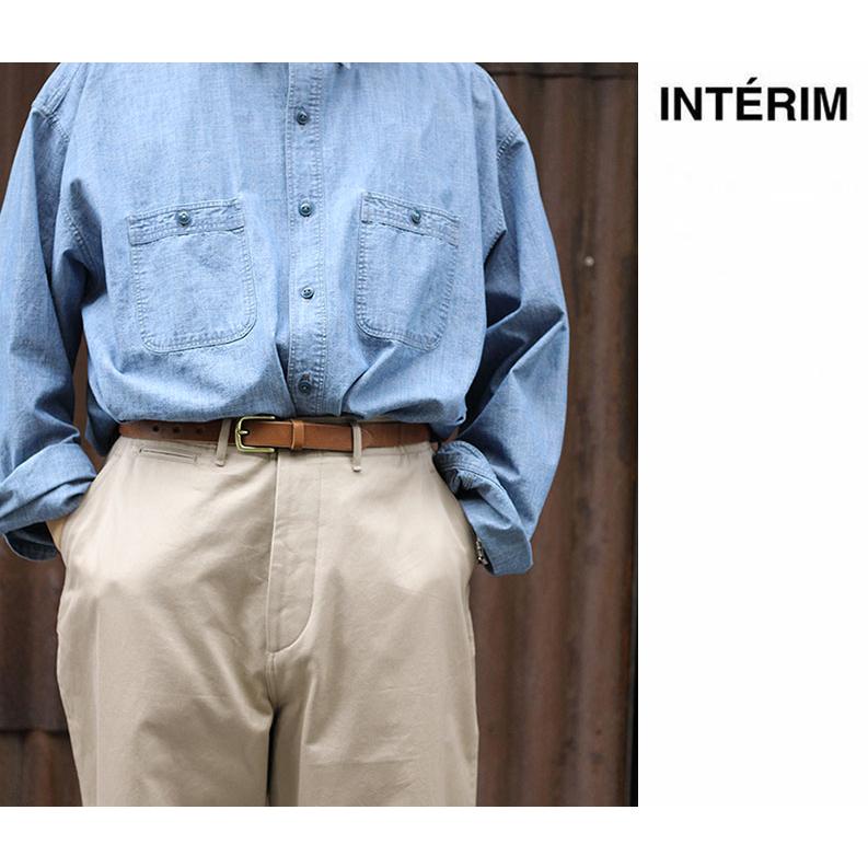 INTERIM インテリム　オークバークレザーベルト　25mm インテリム INTERIM 25mmブラウン オークバーク レザー ベルト