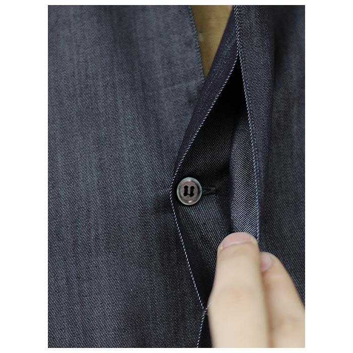 INTERIM ハイパービッグシルクデニムサファリシャツ　サイズ5 美品 INTERIM ハイパービッグシルクデニムサファリシャツ サイズ5 美