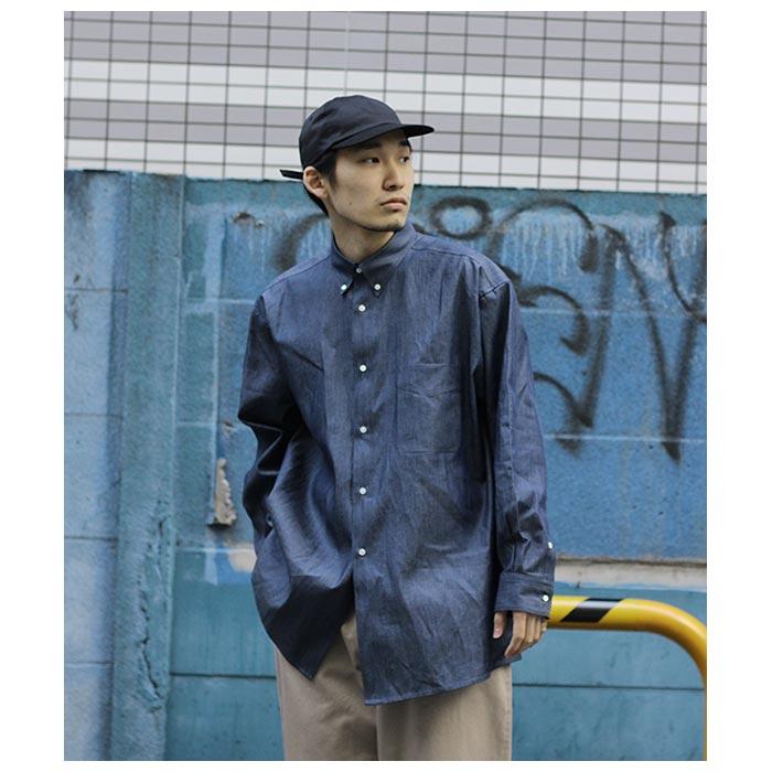 【ひろぼう】INTERIMインテリム 90s FIT SILK INTÉRIM】90'S FIT SILK DENIM BUTTON DOWN SHIRT | 公式通販
