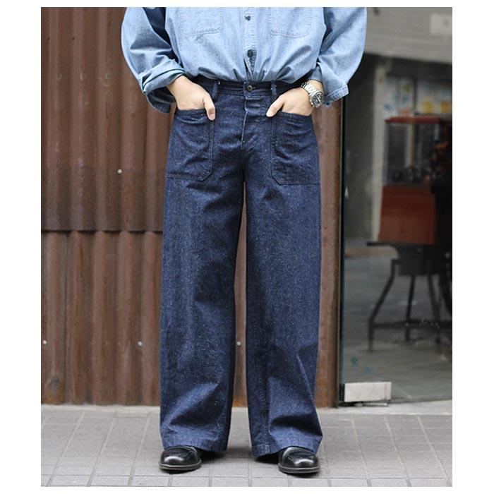 インテリム INTERIM 40's US.NAVY セルヴィッチ ネップ デニム トラウザー 1940's WW2 US.NAVY SELVEDGE NEP DENIM TROUSER (IT23S089)｜andpheb｜03