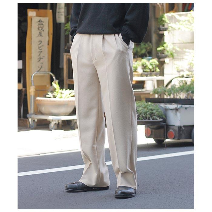 インテリム INTERIM ライト メルトン キャメル 2タック ストレート