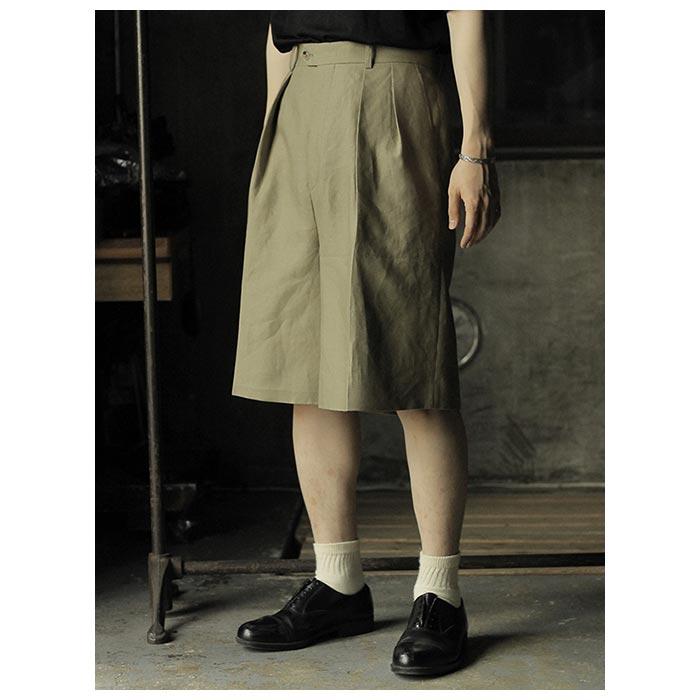 インテリム INTERIM リネン ワイド スラックス ショーツ ショート