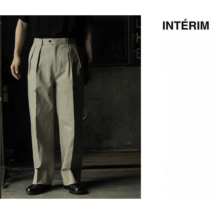 インテリム INTERIM ヴィンテージ ワッシャー チノ 2タック ストレート