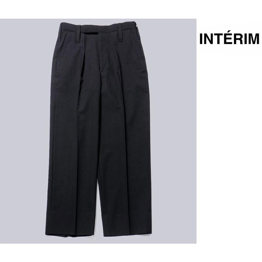 インテリム INTERIM ミリタリー ウールサージ 1タック フレンチ