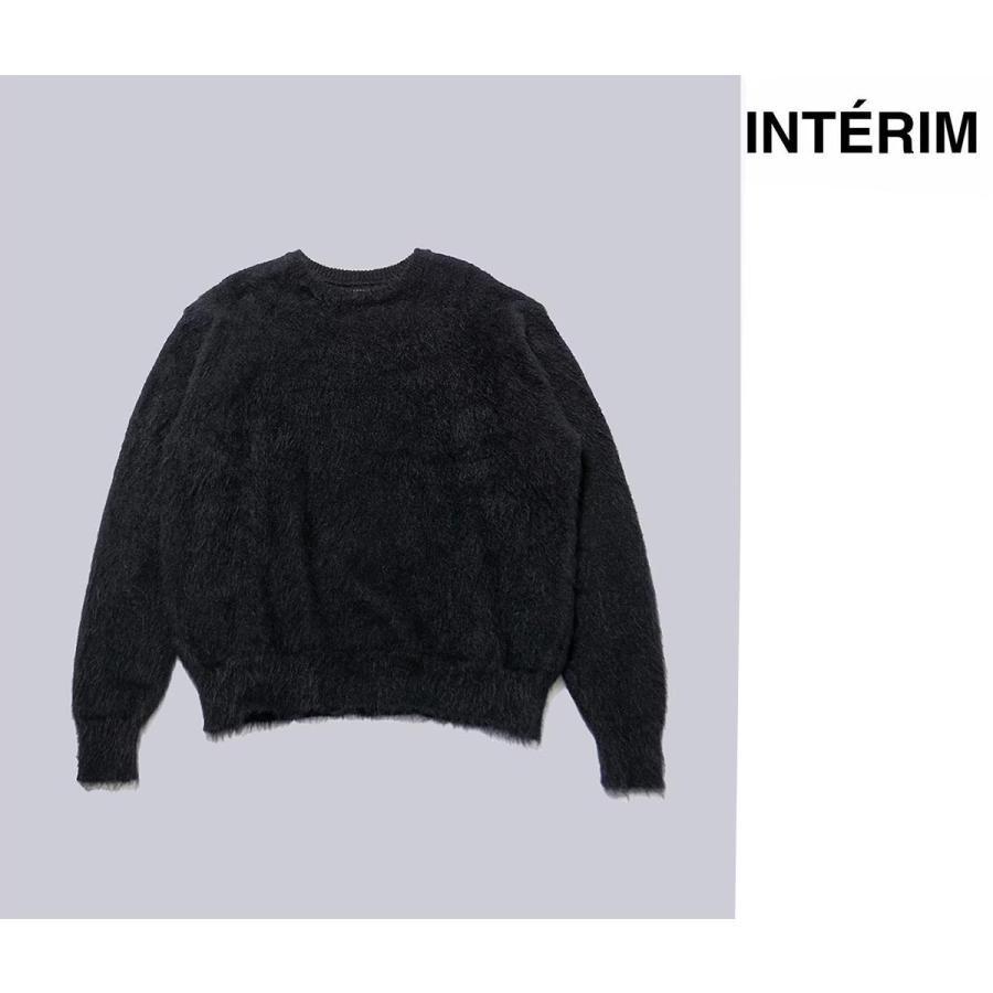 インテリム INTERIM キッド モヘア アルパカ シャギー クルーネック セーター (IT25A167) | 