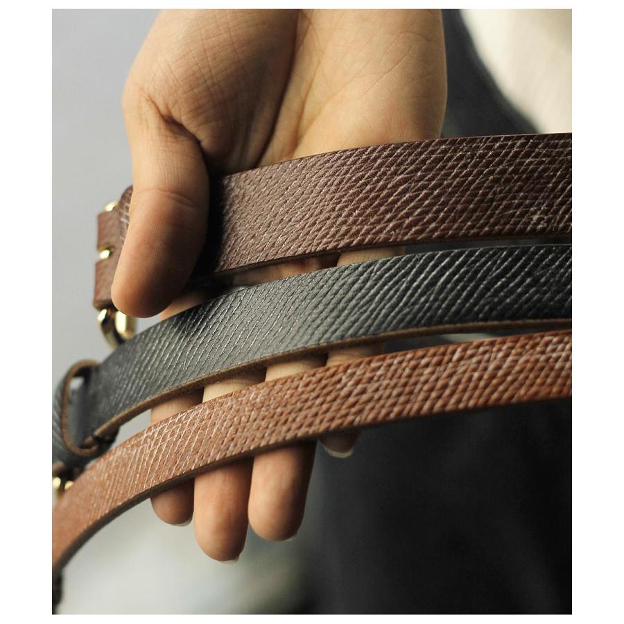 インテリム INTERIM 25mm クロス グレイン オークバーク レザー ベルト