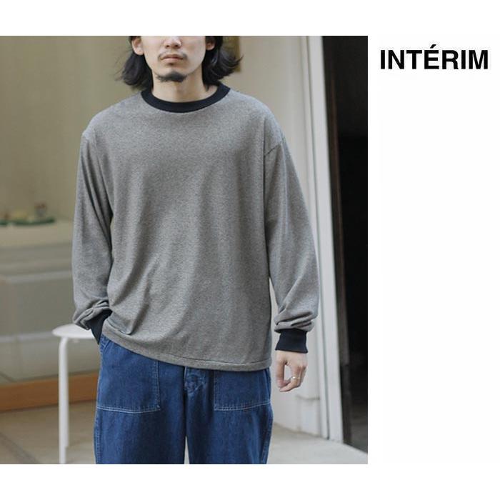 インテリム INTERIM コットン ヘンプ ボーダー ロングスリーブ Tシャツ