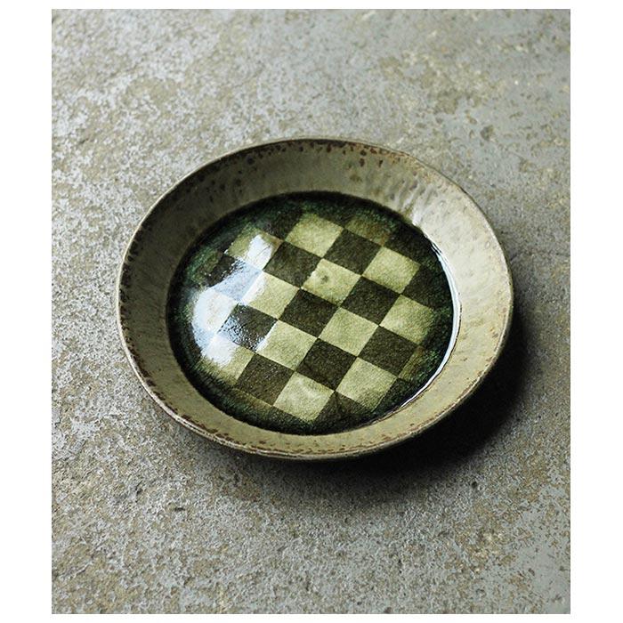 小林哲生 笠間焼 丸皿 市松 リム広 (KT-14) |  | 01