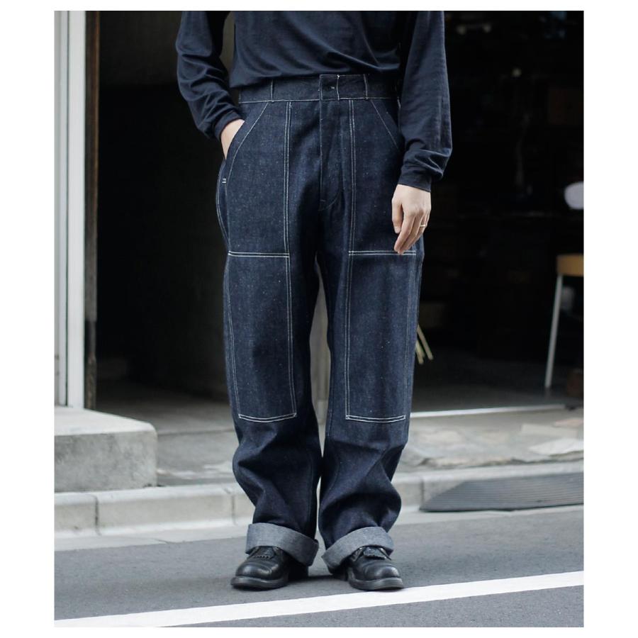 良品】ヘラーズカフェ　ワークパンツ　ウエアハウス　デニム　ユーティリティ　ワイド 良品】ヘラーズカフェ ワークパンツ ウエアハウス デニム