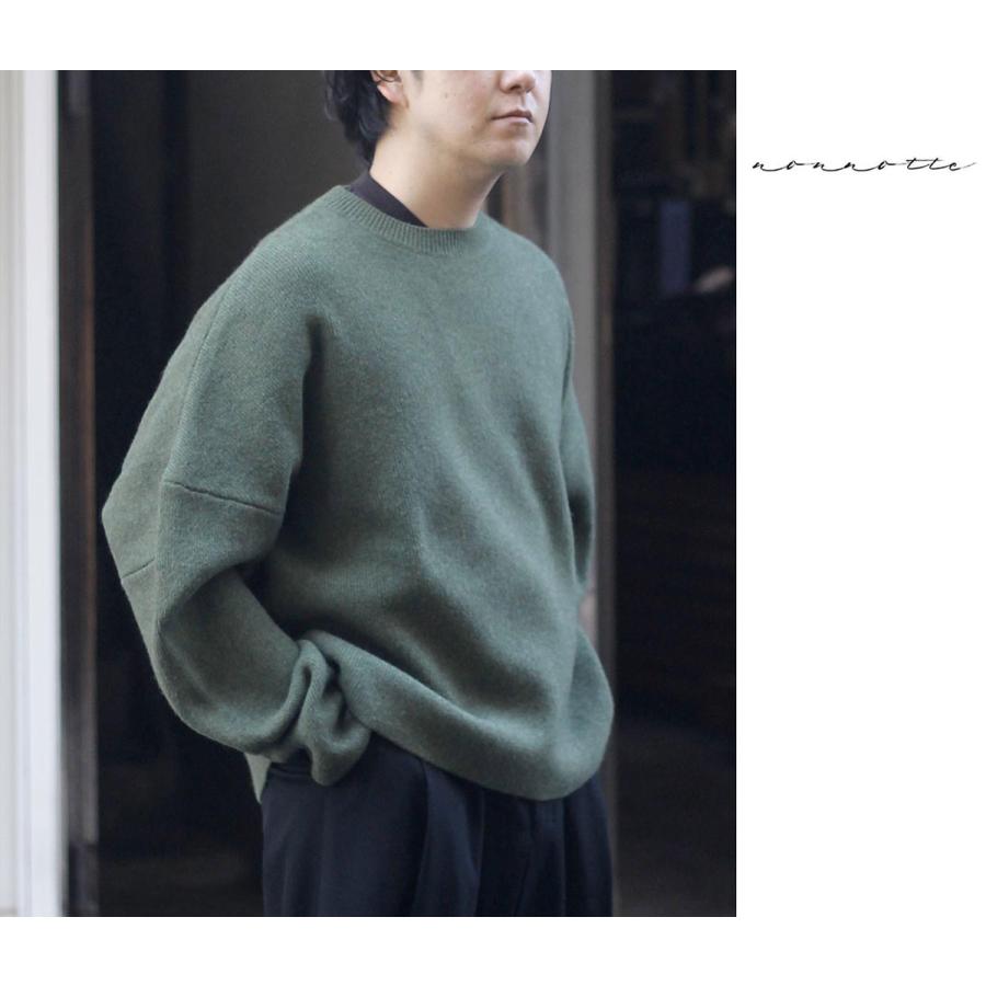 ノノット NONNOTTE ライトメルトン ドレーピング クルーネック