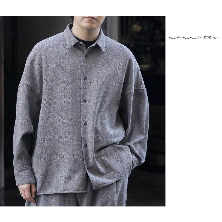 ノノット NONNOTTE ルーズ ウェービング ヘリンボーン ドレーピング