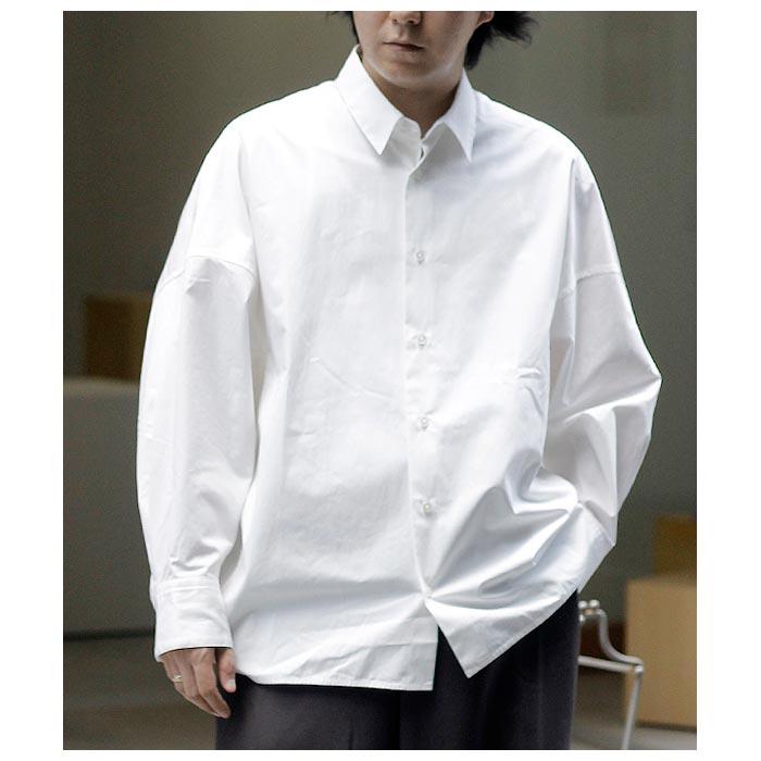 ノノット NONNOTTE クリア ヘビーブロード クロス ドレーピングシャツ