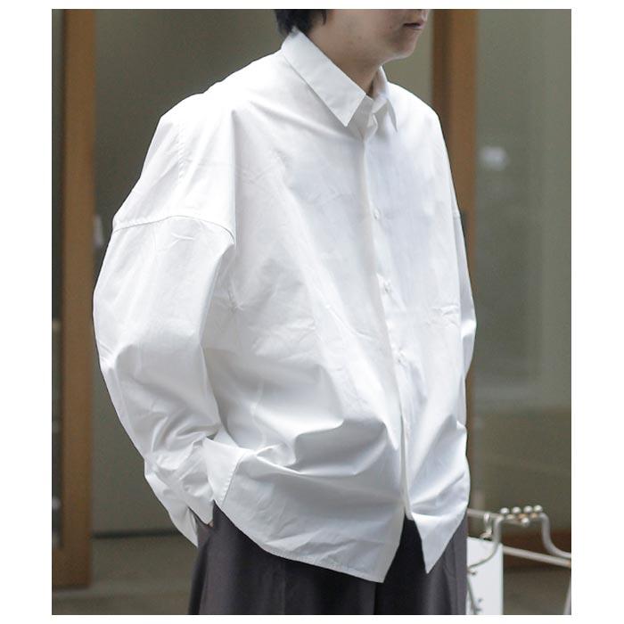ノノット NONNOTTE クリア ヘビーブロード クロス ドレーピングシャツ