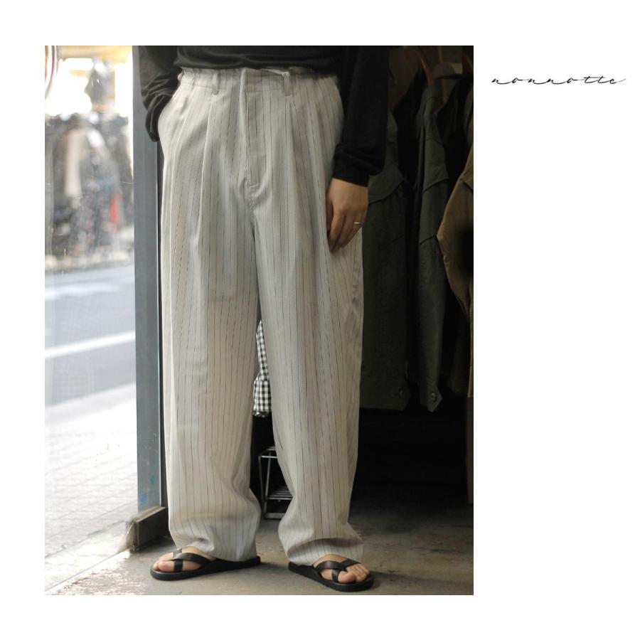 ノノット NONNOTTE ウール/ナイロン 2タック ドローコード ワイド