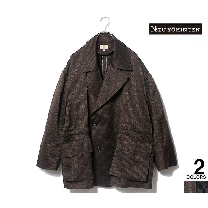 根津洋品店 NEZU YOHINTEN チョークストライプ JQ ハーフコート JUNGLE