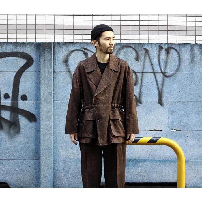 根津洋品店 NEZU YOHINTEN チョークストライプ JQ ハーフコート JUNGLE