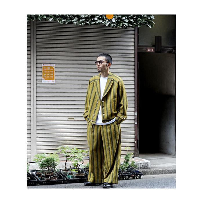 根津洋品店 NEZU YOHINTEN ショートジャケット ストライプ ジャガード