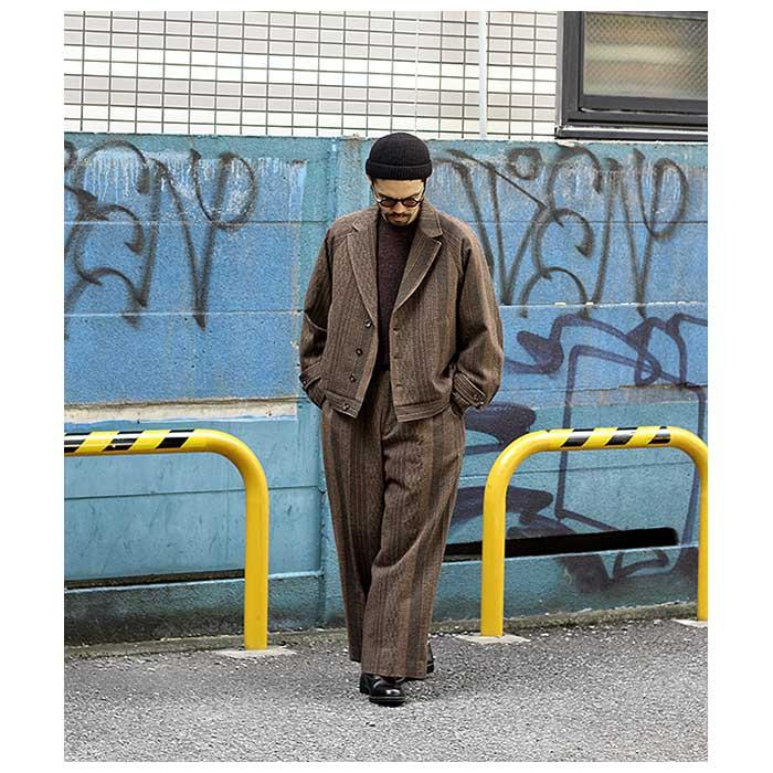 根津洋品店 NEZU YOHINTEN オリエンタルストライプ ジャガード ショートジャケット MIDDLE AGE SHORT JACKET ...