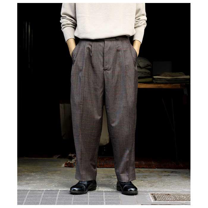 根津洋品店 NEZU YOHINTEN ウールウィンドウペン テーパード タンゴ