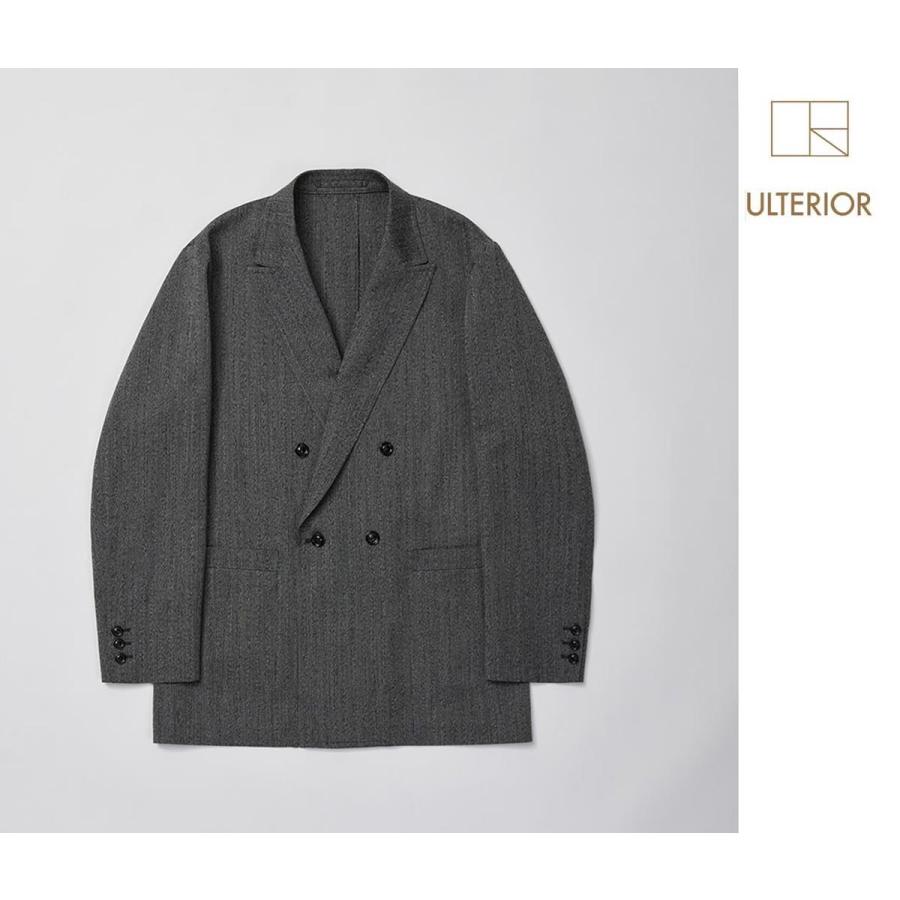 アルテリア ULTERIOR ウール/和紙 ヘリンボーン ダブルジャケット