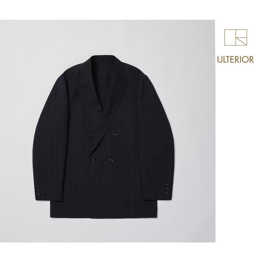 アルテリア ULTERIOR ウール/和紙 ストライプ ダブルジャケット (UJK28