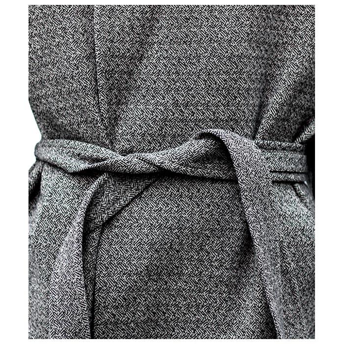 アルテリア ULTERIOR ウールシルクツイード ショールカラー コート