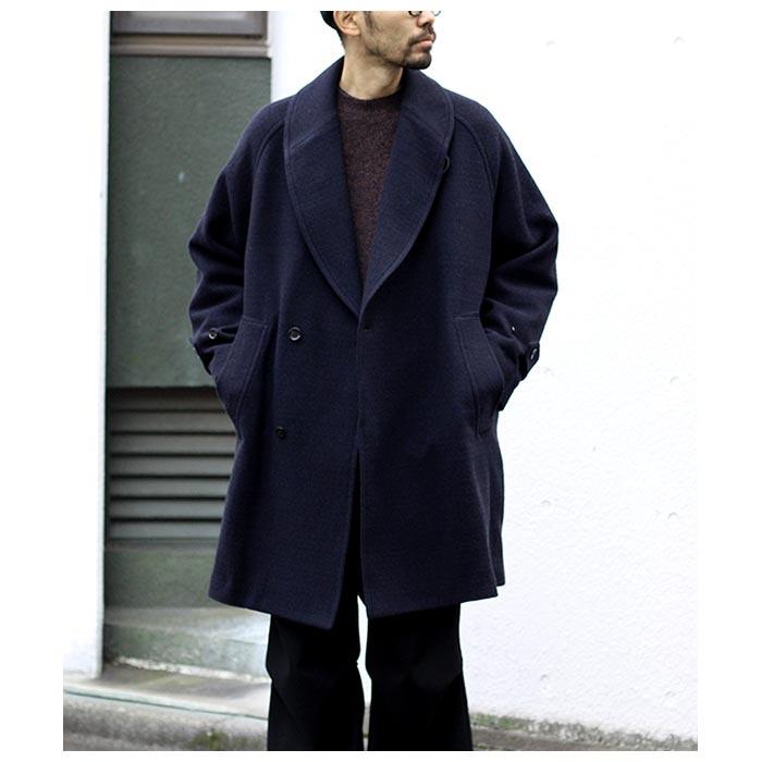 【タイムセール】 ULTERIOR ウールシルクツイードショールカラーコート アルテリア ULTERIOR ウールシルクツイード ショールカラー