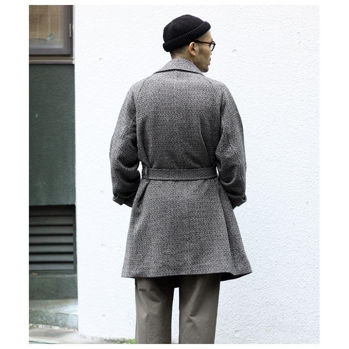 【タイムセール】 ULTERIOR ウールシルクツイードショールカラーコート アルテリア ULTERIOR ウールシルクツイード ショールカラー コート
