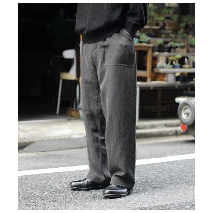ULTERIOR アルテリア 撥水 コットン ワイドパンツ グレージュサイズ3 アルテリア ULTERIOR ウォッシュド シャンブレーツイル