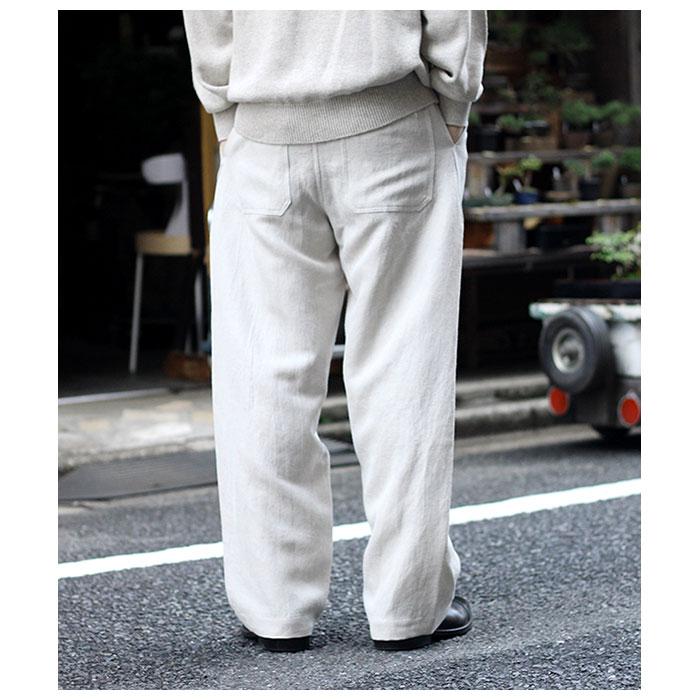 コットン 撥水 アルテリア ULTERIOR ワイドパンツ シャンブレーツイル ウォッシュド ULTERIOR アルテリア グレージュサイズ3 パンツ