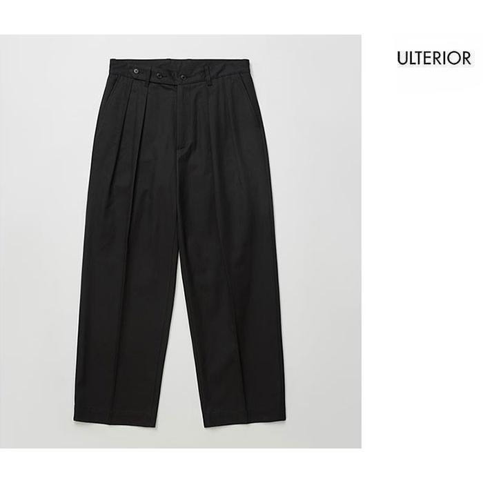 【新品】ULTERIOR 25SSフィンクスコットンギャバジン タックトラウザー ULPT65-KA193-A]ULTERIOR(アルテリア)FINX COTTON GABARDINE TUCKED