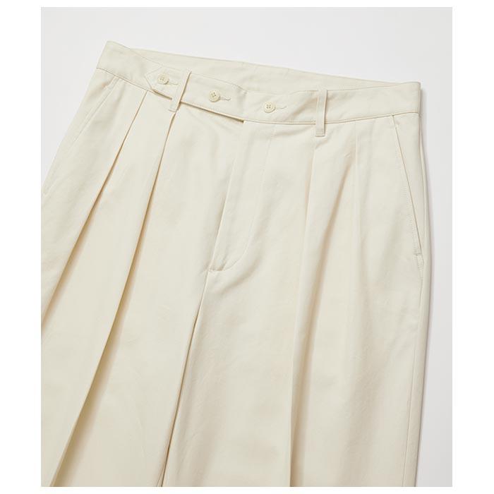 【新品】ULTERIOR 25SSフィンクスコットンギャバジン タックトラウザー ULPT65-KA193-A]ULTERIOR(アルテリア)FINX COTTON GABARDINE TUCKED