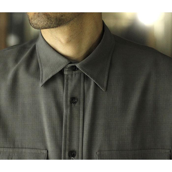 アルテリア ULTERIOR レーヨンリップストップ ミリタリーシャツ RAYON