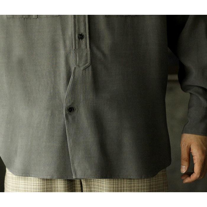 アルテリア ULTERIOR レーヨンリップストップ ミリタリーシャツ RAYON