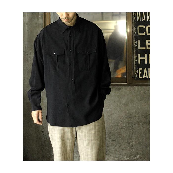 アルテリア ULTERIOR レーヨンリップストップ ミリタリーシャツ RAYON