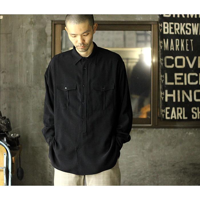 アルテリア ULTERIOR レーヨンリップストップ ミリタリーシャツ RAYON