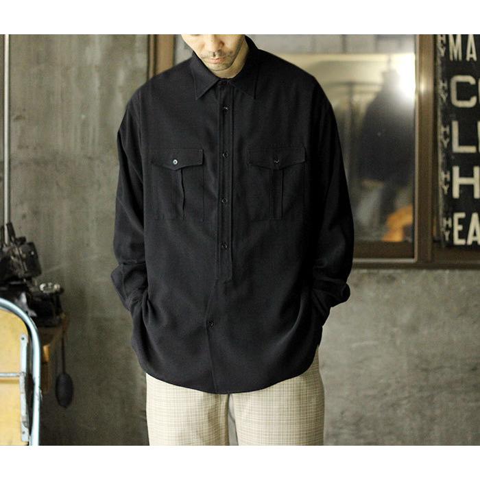 アルテリア ULTERIOR レーヨンリップストップ ミリタリーシャツ RAYON