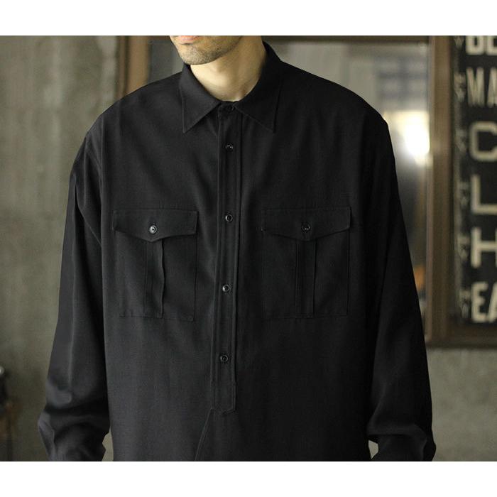 アルテリア ULTERIOR レーヨンリップストップ ミリタリーシャツ RAYON
